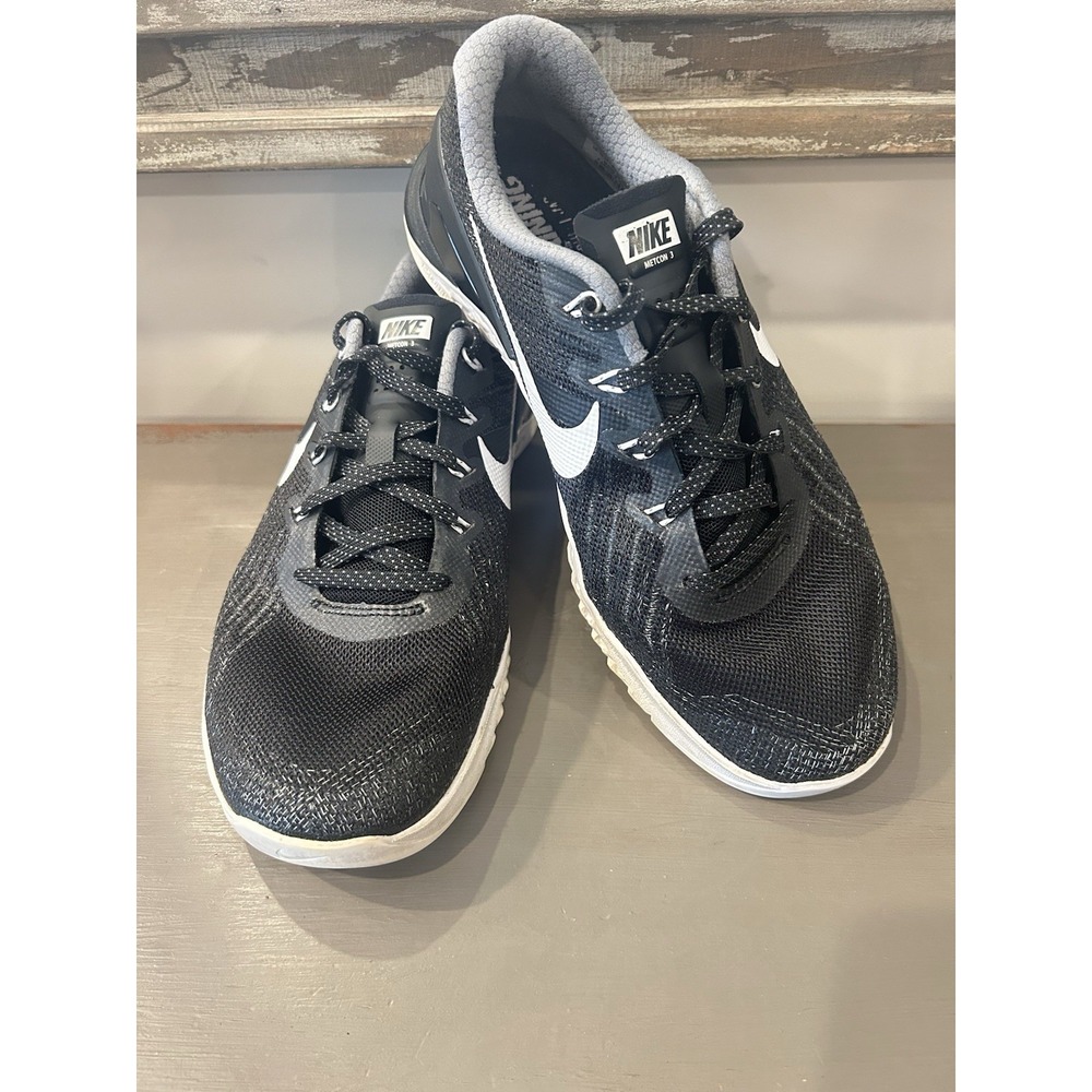 Nike Metcon 3 Cross Training Gym Shoes Sneakers Black/White Women's‎ Sz 8